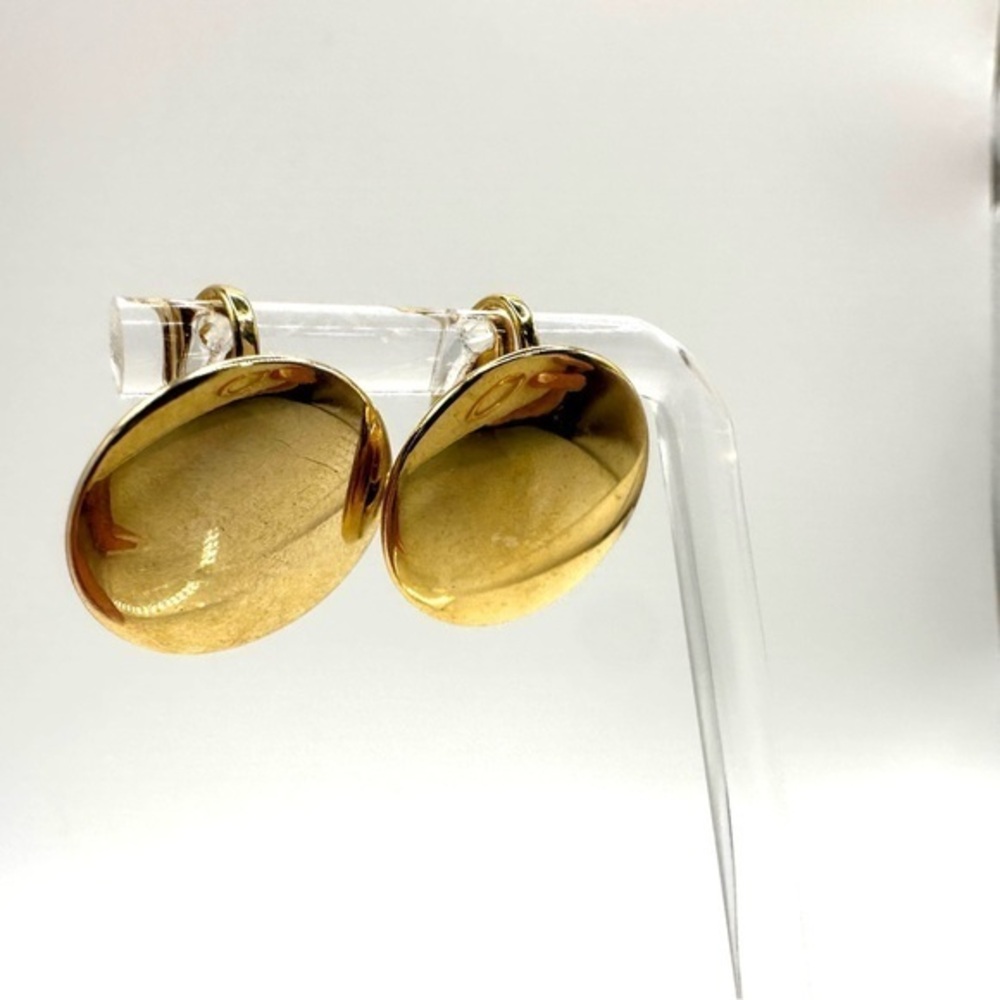 Gold Oval Clip-On Earrings